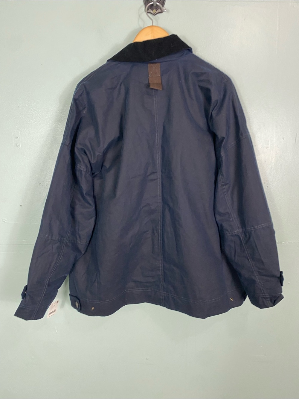 Free People Cori Waxed Cotton Jacket Blue Darkest Sapphire Large - Picture 6 of 7
